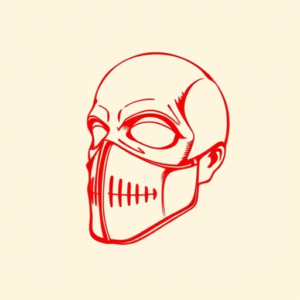Red Ink Mask Tattoo