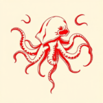 Red Ink Medusa Tattoo