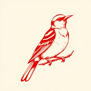 Red Ink Mockingbird Tattoo