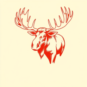 Red Ink Moose Tattoo