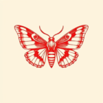 Red Ink Moth Tattoo