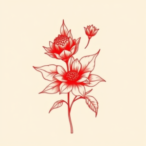 Red Ink Nature Tattoo