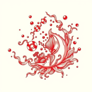 Red Ink Ocean Tattoo