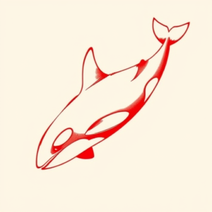 Red Ink Orca Tattoo
