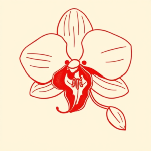 Red Ink Orchid Tattoo