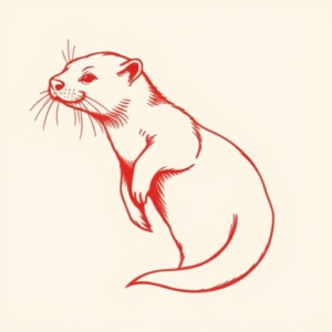 Red Ink Otter Tattoo