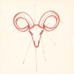 Red Ink Outline Aries Tattoo