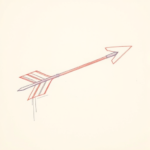 Red Ink Outline Arrow Tattoo