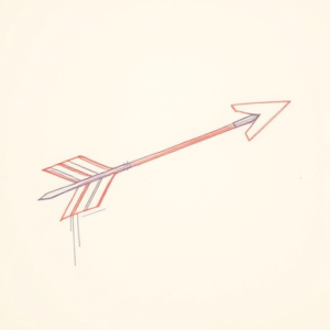 Red Ink Outline Arrow Tattoo