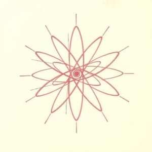 Red Ink Outline Atomic Tattoo