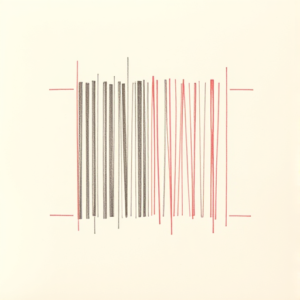 Red Ink Outline Barcode Tattoo