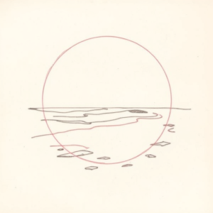 Red Ink Outline Beach Tattoo