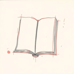 Red Ink Outline Book Tattoo