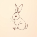 Red Ink Outline Bunny Tattoo