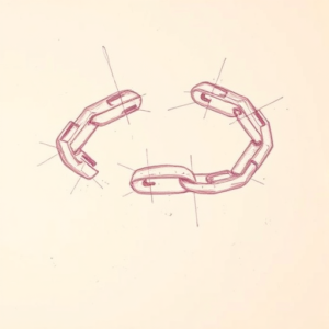 Red Ink Outline Chain Tattoo