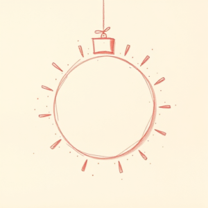 Red Ink Outline Christmas Tattoo