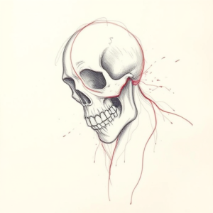 Red Ink Outline Death Tattoo