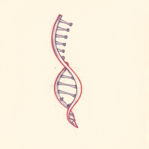 Red Ink Outline Dna Tattoo