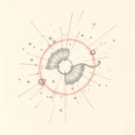 Red Ink Outline Galaxy Tattoo