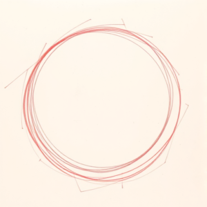 Red Ink Outline Halo Tattoo