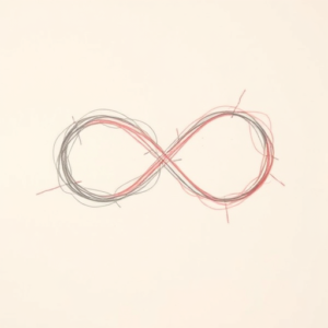 Red Ink Outline Infinity Tattoo