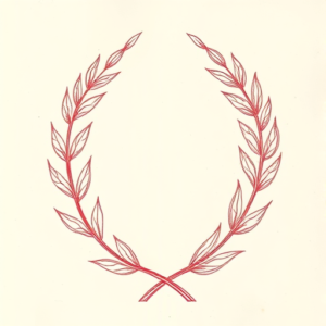 Red Ink Outline Laurel Tattoo