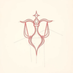 Red Ink Outline Libra Tattoo