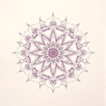 Red Ink Outline Mandala Tattoo