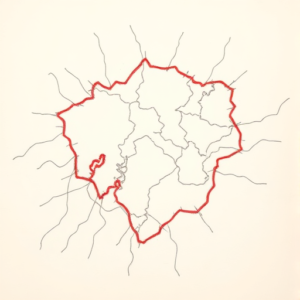 Red Ink Outline Map Tattoo