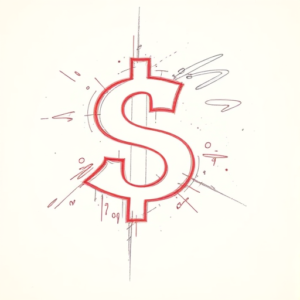 Red Ink Outline Money Tattoo