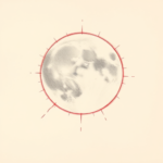 Red Ink Outline Moon Tattoo