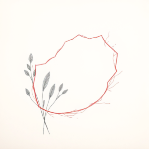 Red Ink Outline Nature Tattoo