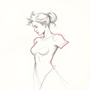 Red Ink Outline Nurse Tattoo