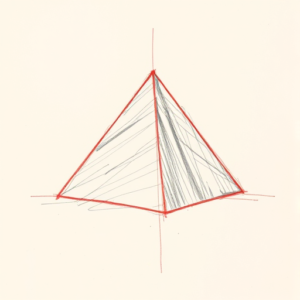 Red Ink Outline Pyramid Tattoo