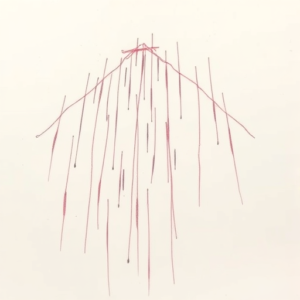 Red Ink Outline Rain Tattoo