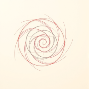 Red Ink Outline Spiral Tattoo
