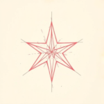 Red Ink Outline Star Tattoo