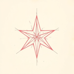 Red Ink Outline Star Tattoo