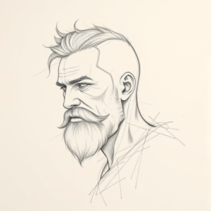 Red Ink Outline Stoic Tattoo