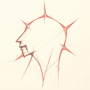 Red Ink Outline Witcher Tattoo