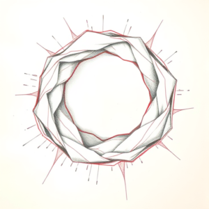 Red Ink Outline Wormhole Tattoo