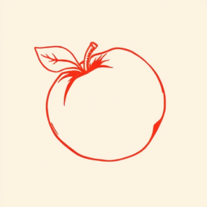 Red Ink Peach Tattoo