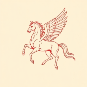 Red Ink Pegasus Tattoo