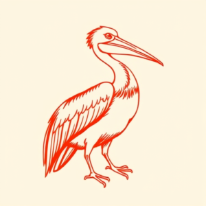 Red Ink Pelican Tattoo