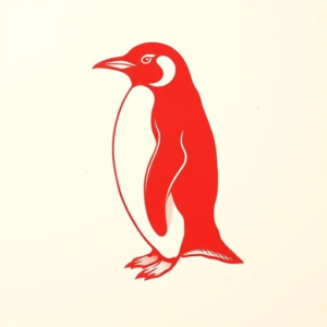 Red Ink Penguin Tattoo