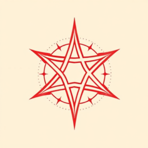 Red Ink Pentagram Tattoo