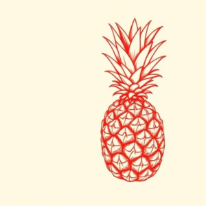 Red Ink Pineapple Tattoo