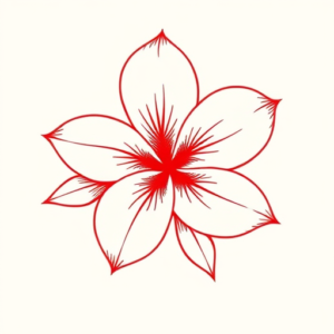 Red Ink Plumeria Tattoo