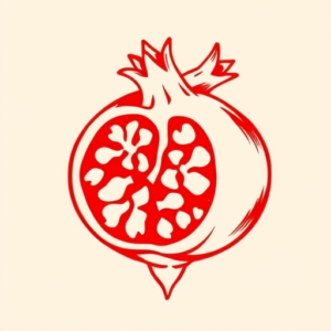 Red Ink Pomegranate Tattoo