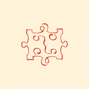 Red Ink Puzzle Tattoo